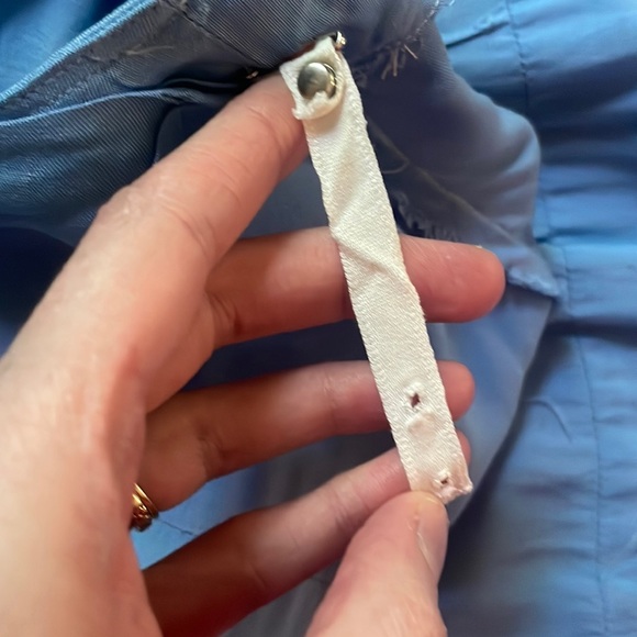 As-Is VTG 40s/50s Era Cornflower Blue Short Sleeve  Wiggle Dress Bow Like Detail - Picture 14 of 16